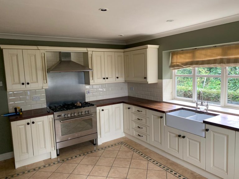 Before kitchen cabinet respray in Durham